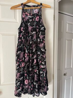 Torrid Black Floral Hi-Low pocket dress